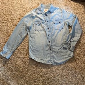 Men’s Mossimo Blue Jean Button Up Shirt Size S